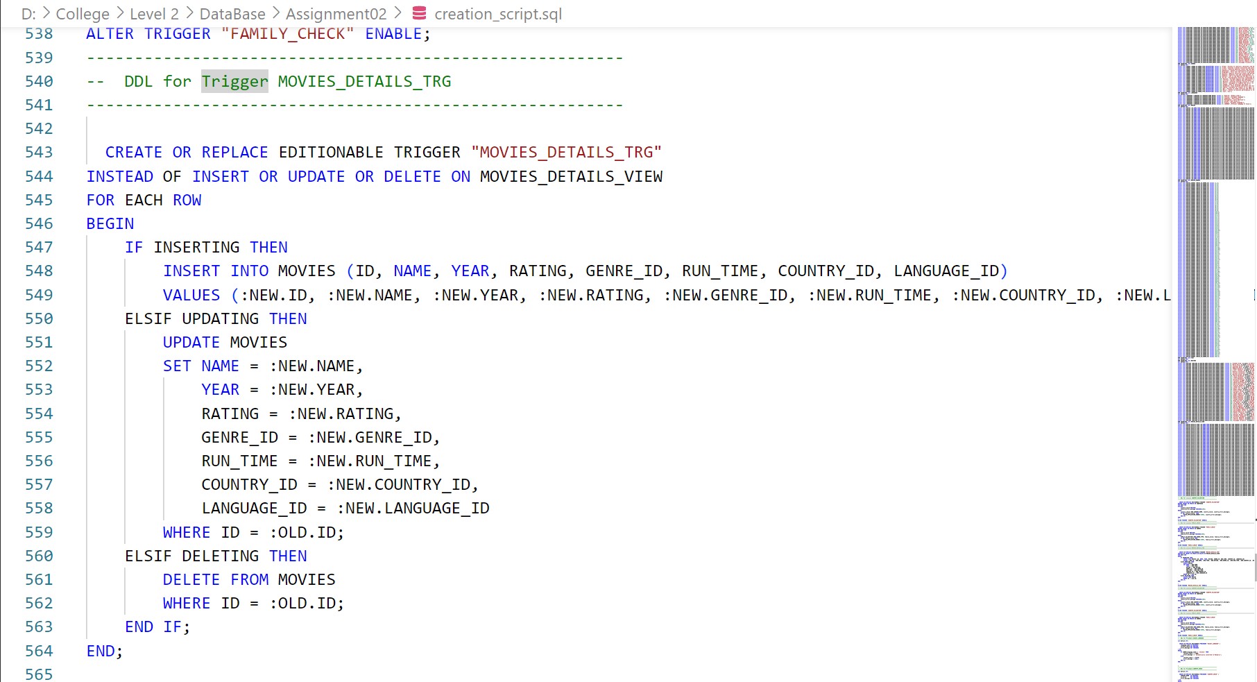 Movie Database Oracle